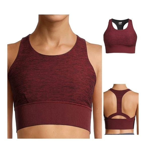 Avia High Neck Fashion Sports Bra - Red Balm - Picture 1 of 14